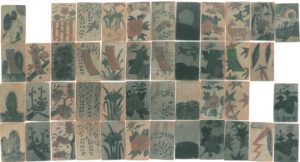 モンゴル抑留日本人制作花札（手製、1940年代後半）