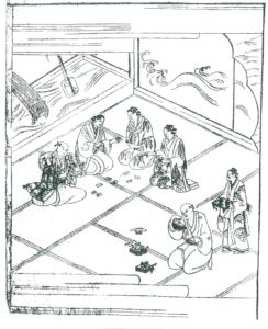 遊郭での読みカルタ遊技図 