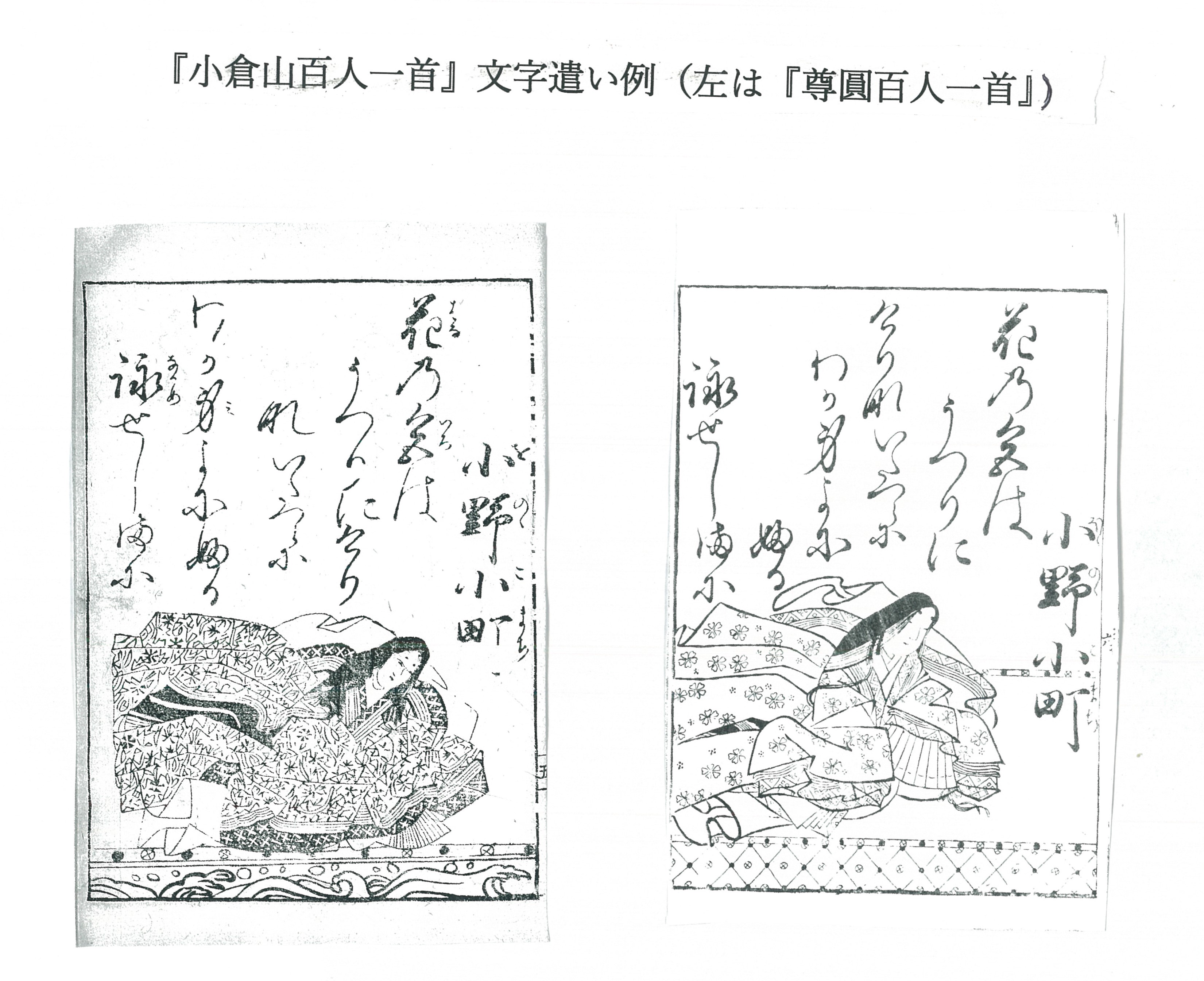 二）『小倉山百人一首』の書は『尊圓本』の模倣 - 日本かるた文化館